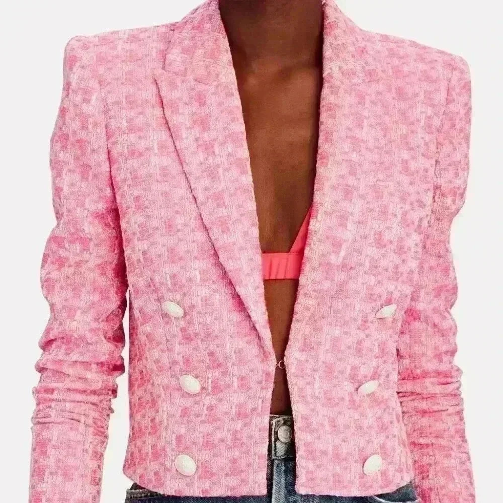 Excellent Condition L'Agence Inez cropped blazer Size - 2 - Rose